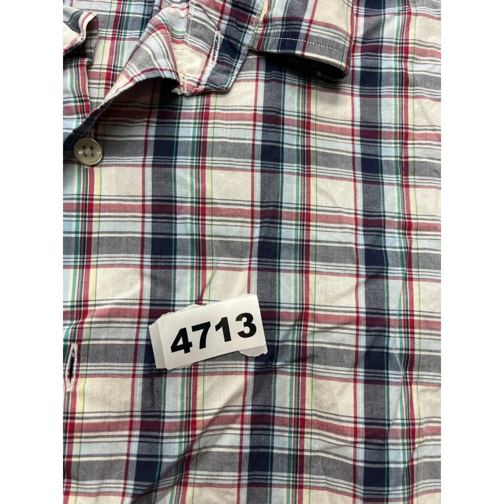 Polo Ralph Lauren‎ Mens XXL Short Sleeve Plaid Button Up Shirt Red Navy White